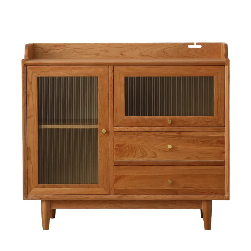 Cherry wood dining side cabinet Walnut solid wood side against the wall Tea cabinet
Cherry wood dining side cabinet Walnut solid wood side against the wall Tea cabinet