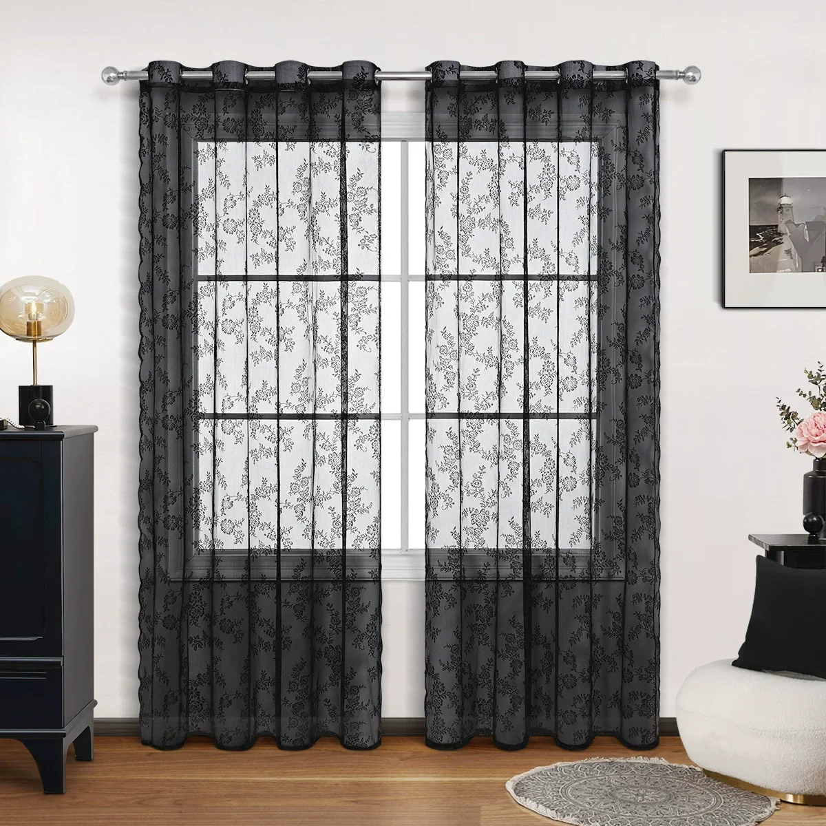 1PC Sheer Curtains Floral Semi Shading Lace Curtain Casual Solid White Yarn Tulle Curtain for Bedroom and Living Room Washable
1PC Sheer Curtains Floral Semi Shading Lace Curtain Casual Solid White Yarn Tulle Curtain for Bedroom and Living Room Washable