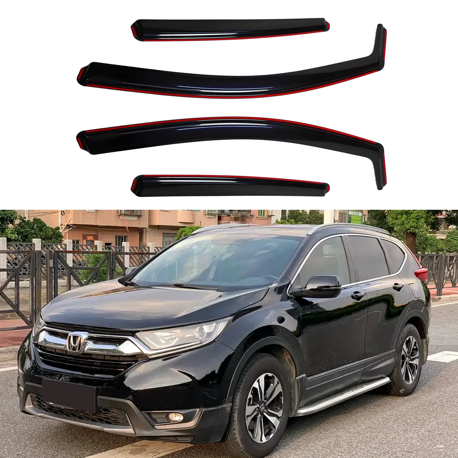 For Honda CR-V MK4 5-Door SUV 2013-2017 In-Channel Wind Deflectors Tinted 4pcs Set Includes 8 Clips 1.5MM Thick
For Honda CR-V MK4 5-Door SUV 2013-2017 In-Channel Wind Deflectors Tinted 4pcs Set Includes 8 Clips 1.5MM Thick