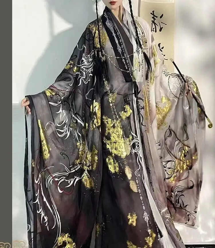 Fashion Show Original Hanfu Men Women Traditional Ming Dynasty Cross Collar Long Cape Vintage Water Ink Printing Stage Show Suit
Fashion Show Original Hanfu Men Women Traditional Ming Dynasty Cross Collar Long Cape Vintage Water Ink Printing Stage Show Suit