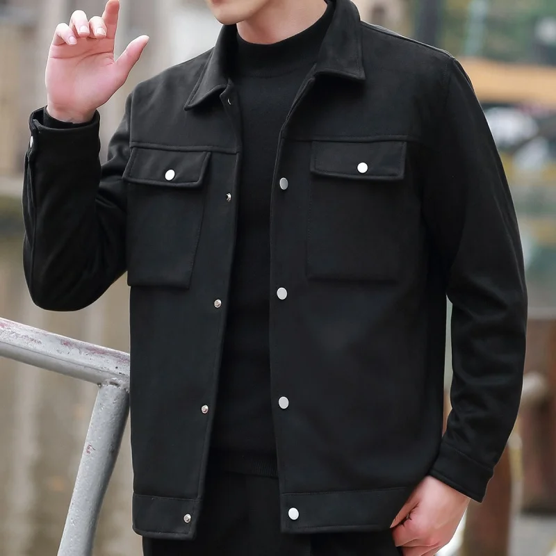 New Men's Casual Suede Jaet Thin Sle Collar Busin Leisure Spring Autumn Faionable Flip Collar Youth Thin Model Coat
New Men's Casual Suede Jaet Thin Sle Collar Busin Leisure Spring Autumn Faionable Flip Collar Youth Thin Model Coat
