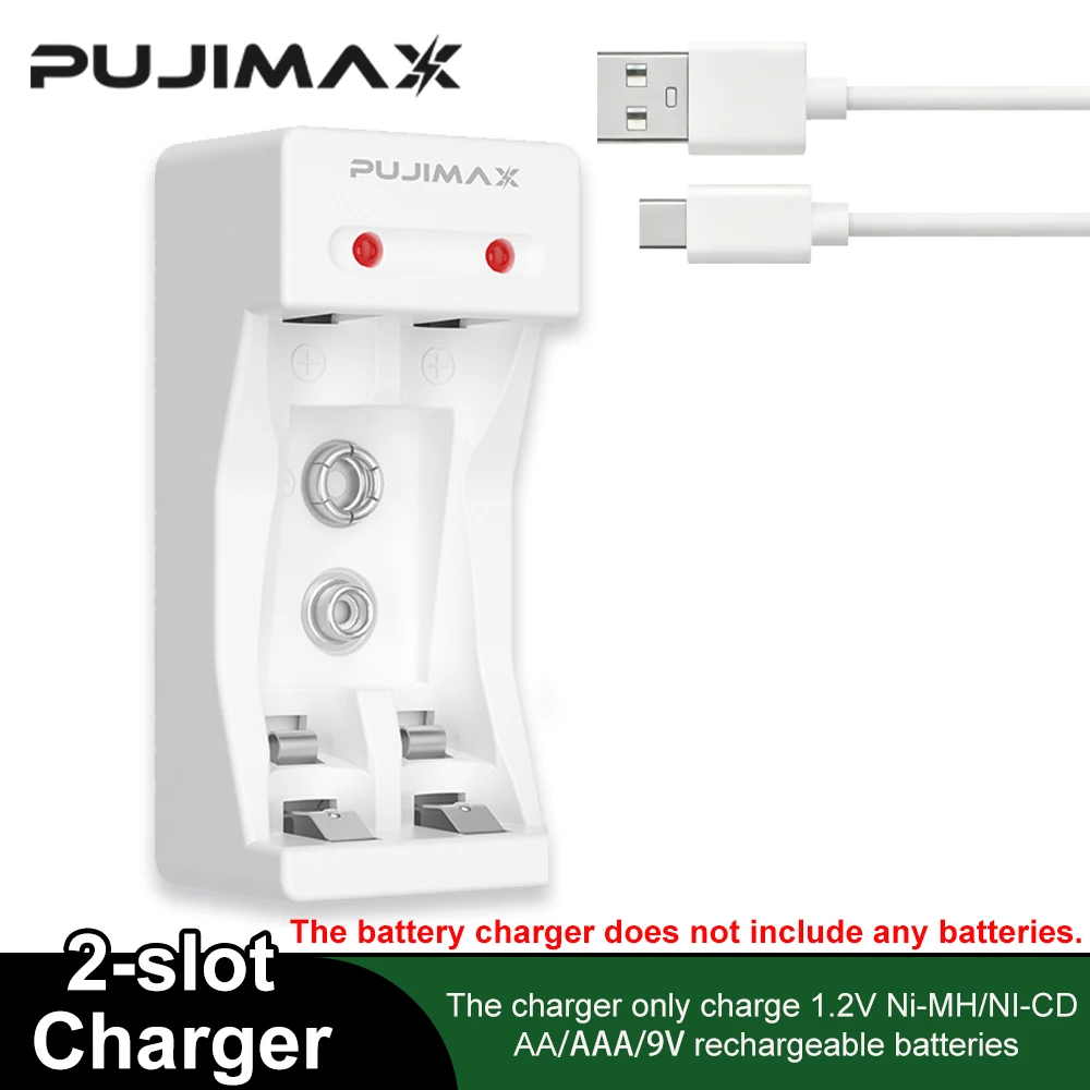 PUJIAMX AA/AAA/C/D Battery Charger for 1.2V NI-MH Rechargeable Batteries LCD Display Fast Charging Tool with USB Type C Cable
PUJIAMX AA/AAA/C/D Battery Charger for 1.2V NI-MH Rechargeable Batteries LCD Display Fast Charging Tool with USB Type C Cable