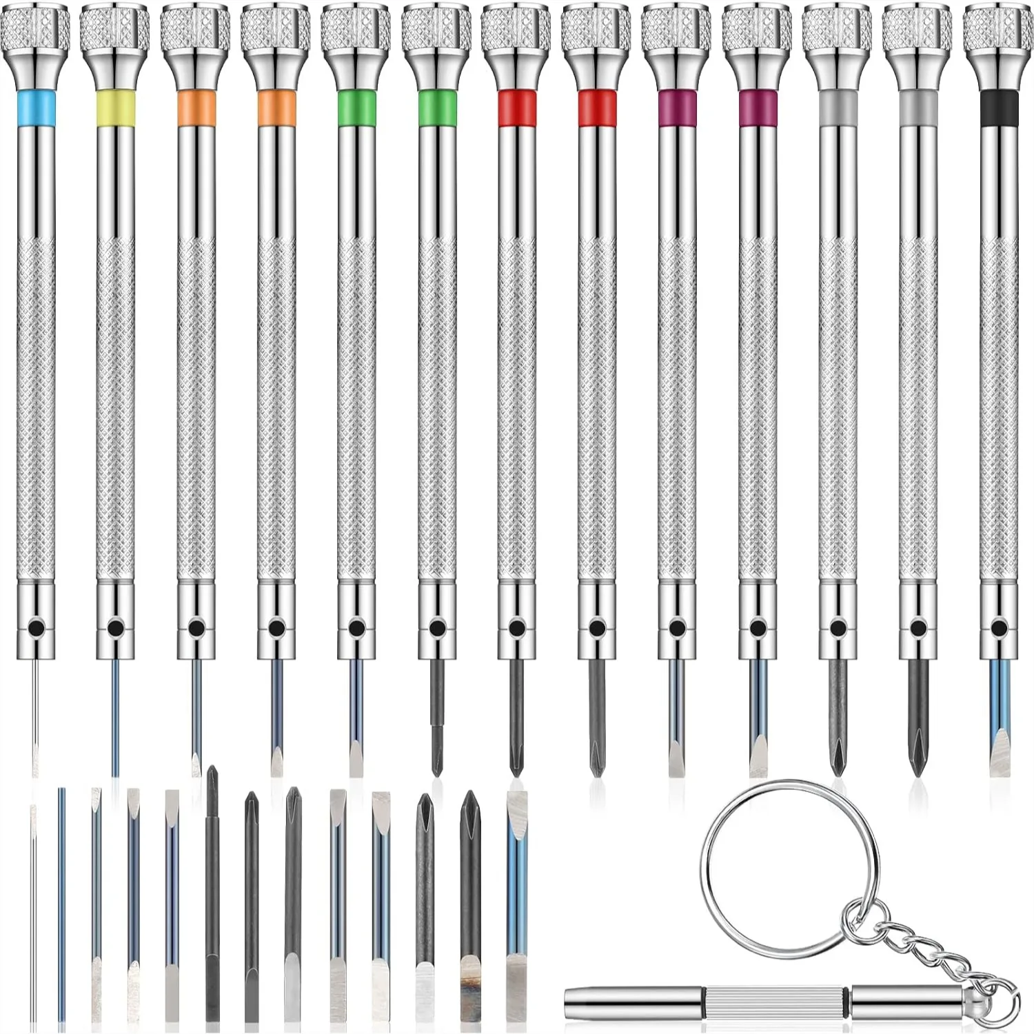13 Pieces Jeweler Screwdriver Set Micro Precision Watchmaker 0.6-2.0 mm with 13 Extra Blades for Watch Repair Jewelry Eyeglasses Electronics
13 Pieces Jeweler Screwdriver Set Micro Precision Watchmaker 0.6-2.0 mm with 13 Extra Blades for Watch Repair Jewelry Eyeglasses Electronics