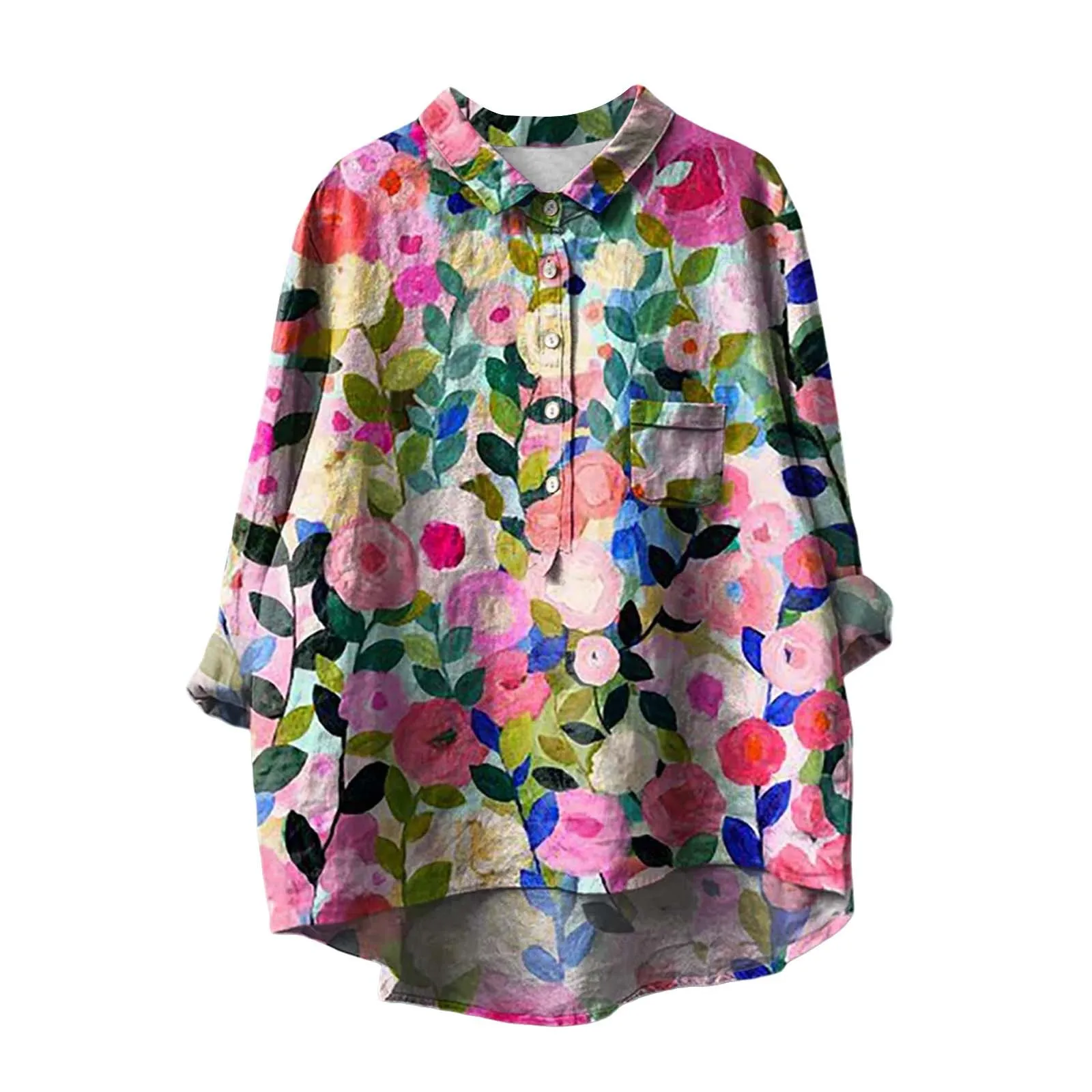 Spring Autumn Long Sleeve Blouse Flower Printed Shirts Women's Lapel Neck Casual Cotton And Linen Shirt Casual Female Clothing
Spring Autumn Long Sleeve Blouse Flower Printed Shirts Women's Lapel Neck Casual Cotton And Linen Shirt Casual Female Clothing