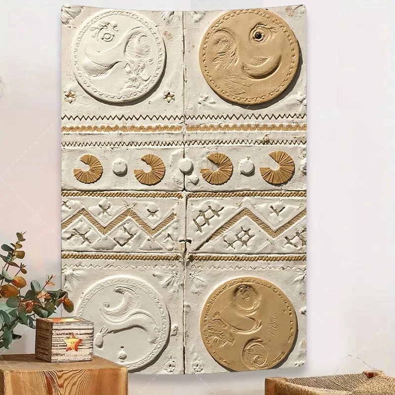 1pc Wall Tapestry Boho Chic Tribal Sun Moon Tapestry for Bohemian Wall Decor 
1pc Wall Tapestry Boho Chic Tribal Sun Moon Tapestry for Bohemian Wall Decor