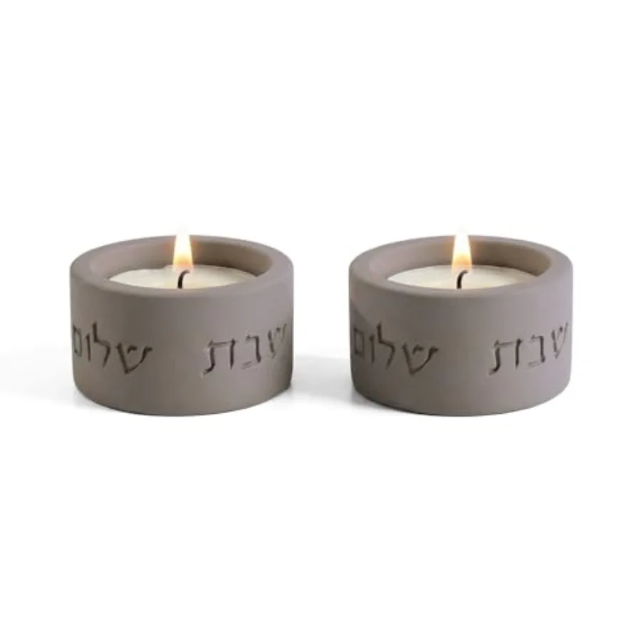 Concrete Shabbat Candle Holders Jewish Judaica Gift Set with Modern Shabbat Candle Holders and Ideal Shabbat Set for Tea Lights
Concrete Shabbat Candle Holders Jewish Judaica Gift Set with Modern Shabbat Candle Holders and Ideal Shabbat Set for Tea Lights