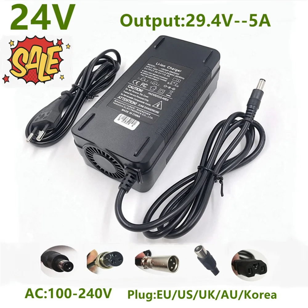 29.4V 5A Lithium Battery Wheelchair Fast Charger For 24V 7Series Li-ion battery pack Lithium Battery Charger
29.4V 5A Lithium Battery Wheelchair Fast Charger For 24V 7Series Li-ion battery pack Lithium Battery Charger