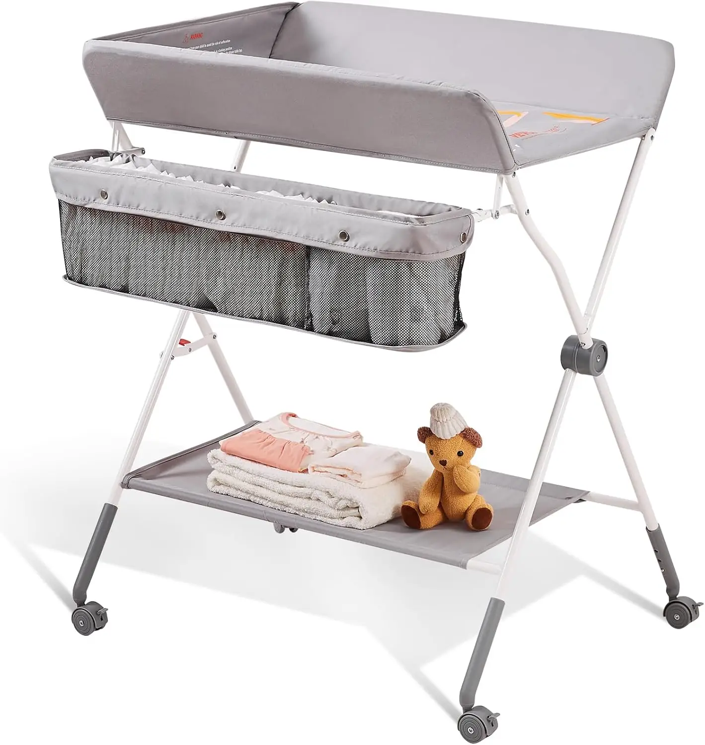 Baby Changing Table, Folding Diaper Changing Station with Lockable Wheels, Portable Changing Table 3-Level Adjustable Heights
Baby Changing Table, Folding Diaper Changing Station with Lockable Wheels, Portable Changing Table 3-Level Adjustable Heights