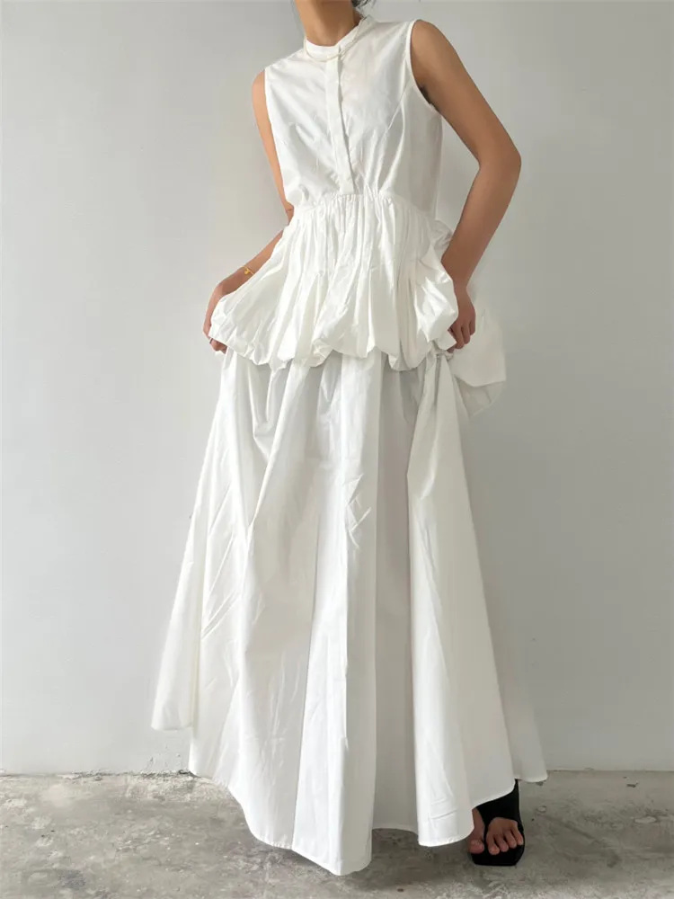 New Summer Fashion Patchwork Ruffle Black White Vest Dress French Women O Neck Sleeveless Casual Loose Flower Bud Long Skirt
New Summer Fashion Patchwork Ruffle Black White Vest Dress French Women O Neck Sleeveless Casual Loose Flower Bud Long Skirt