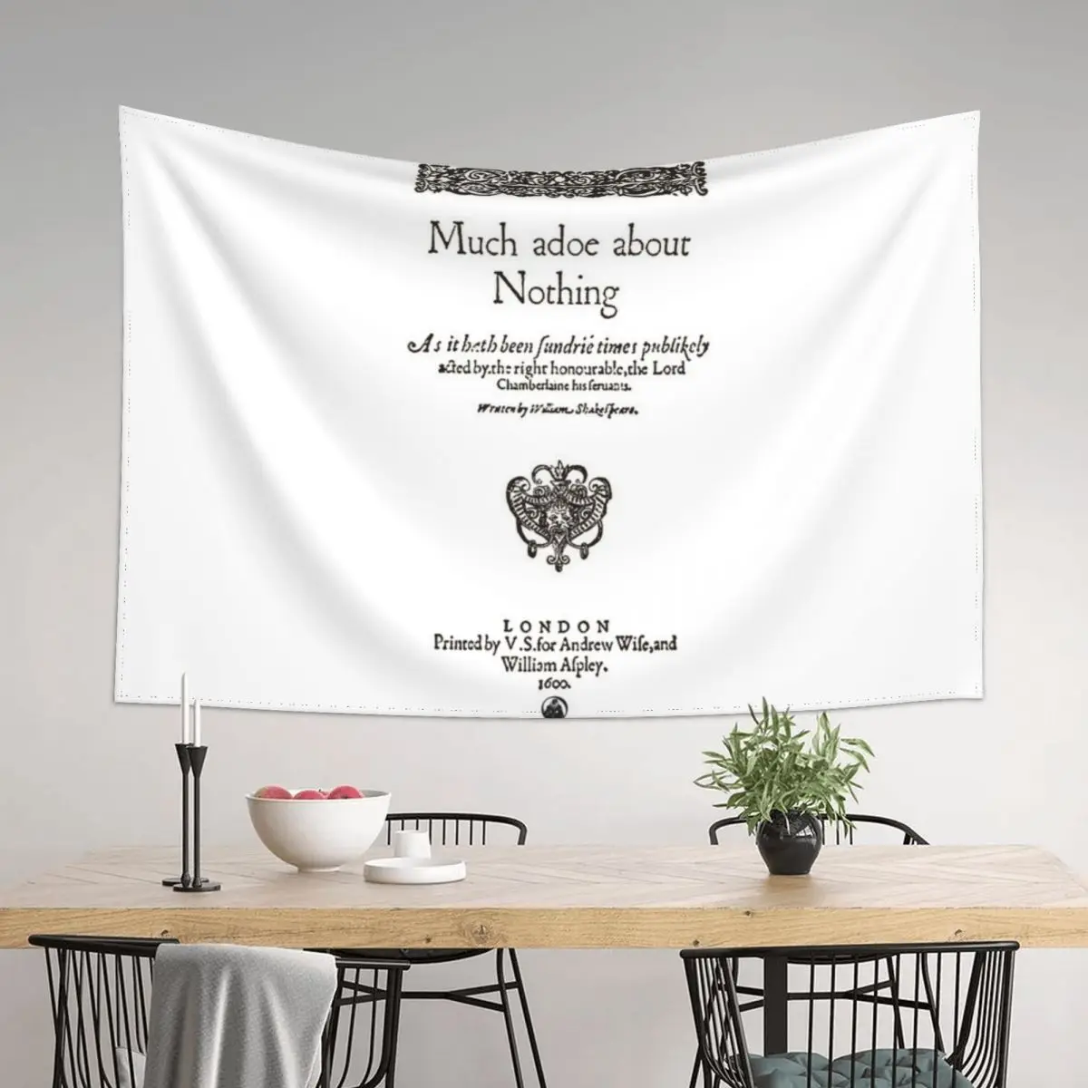 Shakespeare Much Ado About Nothing Frontpiece - Simple Black Version Tapestry Decorative Wall Murals Room Decorator Tapestry
Shakespeare Much Ado About Nothing Frontpiece - Simple Black Version Tapestry Decorative Wall Murals Room Decorator Tapestry
