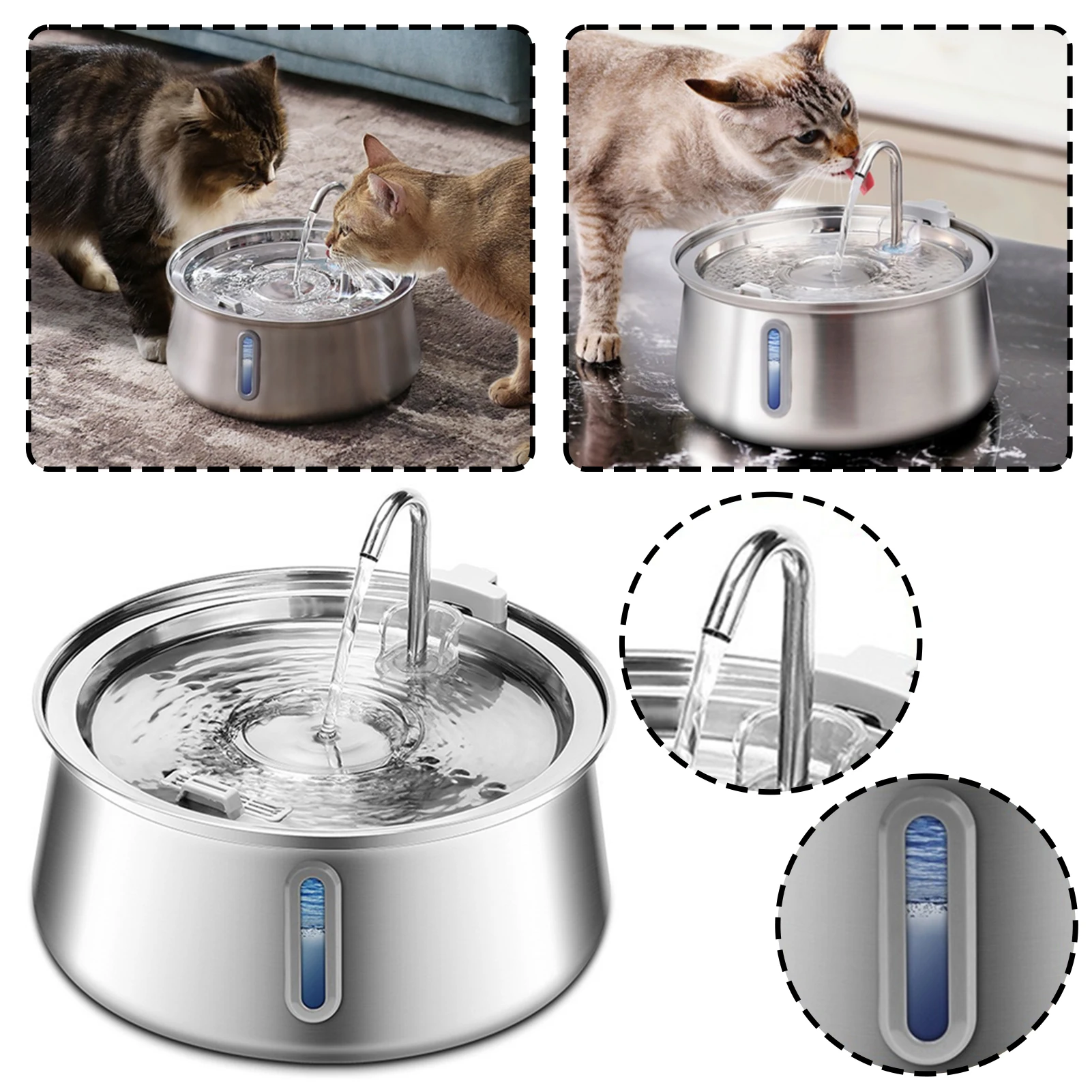 Automatic Water Fountain For Cats Dogs 4L Filtered Water Bowl Stainless Steel Filter-Type Water Dispenser Pet Water Fountain
Automatic Water Fountain For Cats Dogs 4L Filtered Water Bowl Stainless Steel Filter-Type Water Dispenser Pet Water Fountain