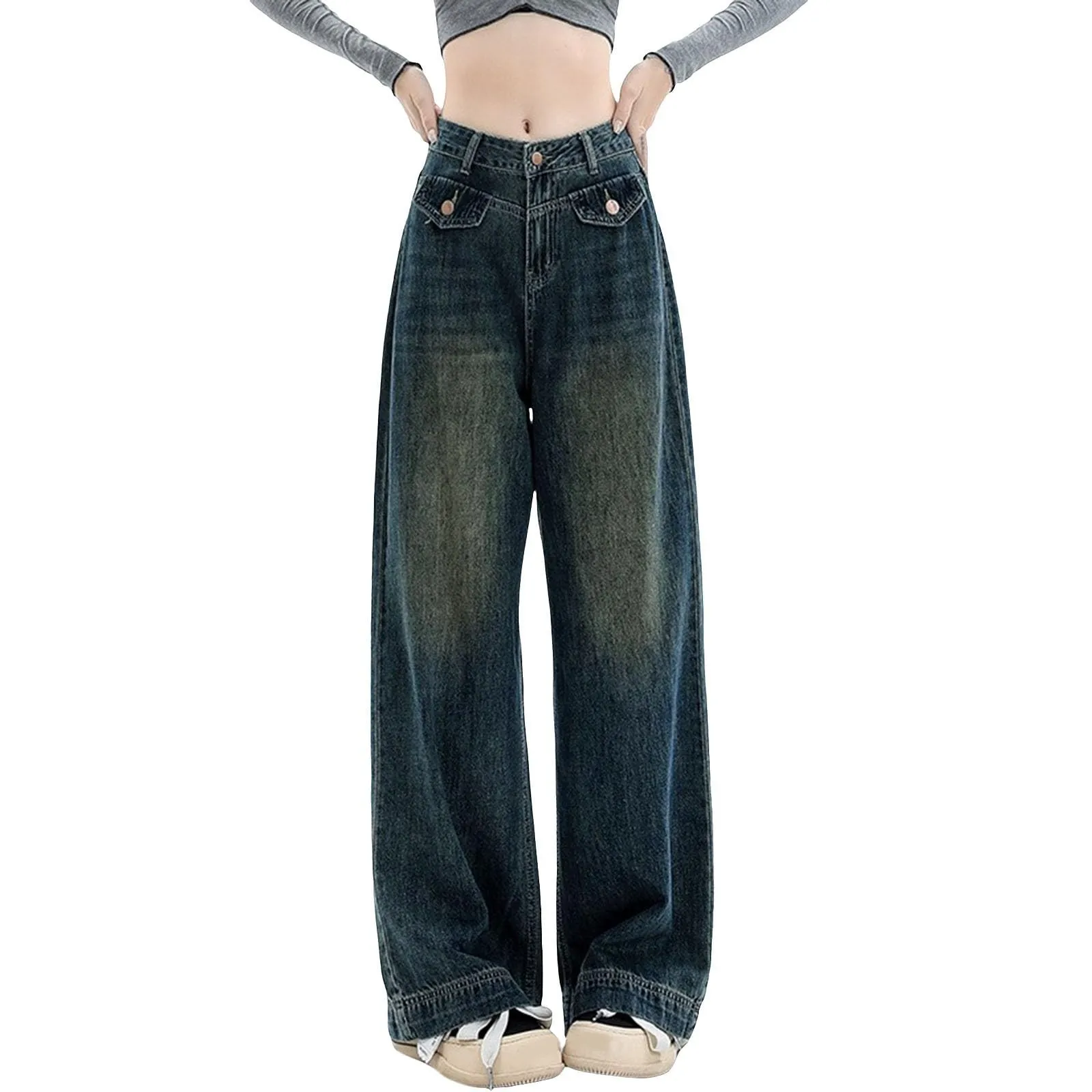 Women's Harajuku Style Loose Wide Leg Jeans Autumn Winter Street Fashion Retro Straight Loose Denim Korea Casual Trousers
Women's Harajuku Style Loose Wide Leg Jeans Autumn Winter Street Fashion Retro Straight Loose Denim Korea Casual Trousers