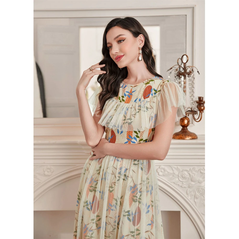 2024 Summer Elegant Women Muslim Short Sleeve Long Maxi Dresses Kaftan Arabic Party Gown Print Islamic Vestidos Holiday Sundress
2024 Summer Elegant Women Muslim Short Sleeve Long Maxi Dresses Kaftan Arabic Party Gown Print Islamic Vestidos Holiday Sundress