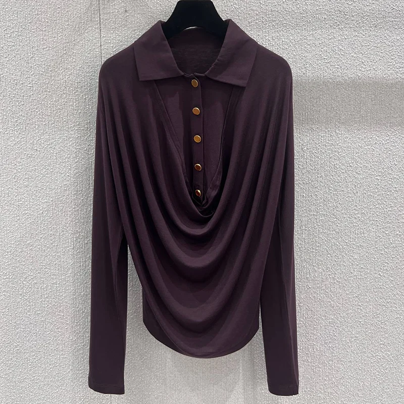 High-quality women's polo shirt with a loose collar elasticated long sleeves,classic and elegant French style 2592487
High-quality women's polo shirt with a loose collar elasticated long sleeves,classic and elegant French style 2592487