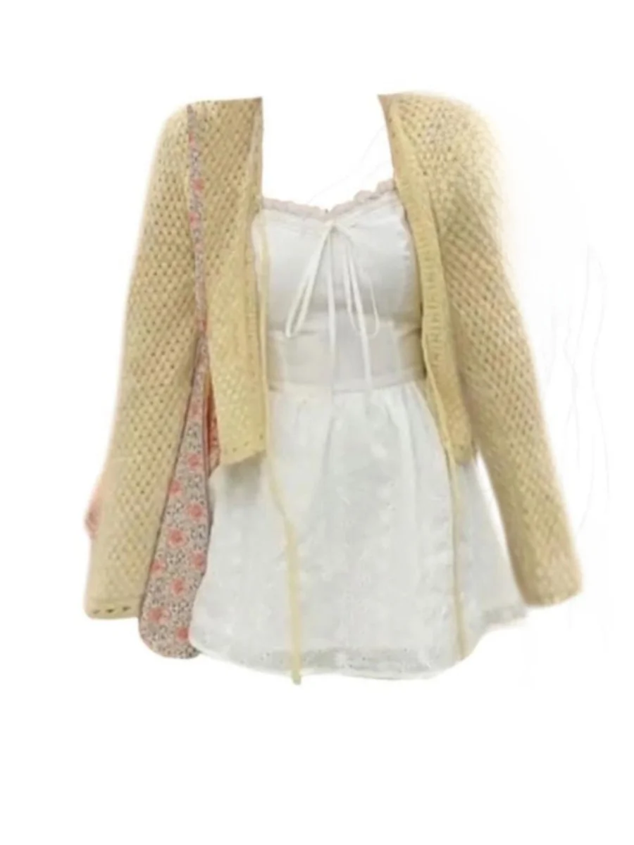 plus Size Knitted ort Open Cardigan Sweet Waist-Cinching Csole Two-Piece Set for Young Women Spring Faion Ensemble
plus Size Knitted ort Open Cardigan Sweet Waist-Cinching Csole Two-Piece Set for Young Women Spring Faion Ensemble