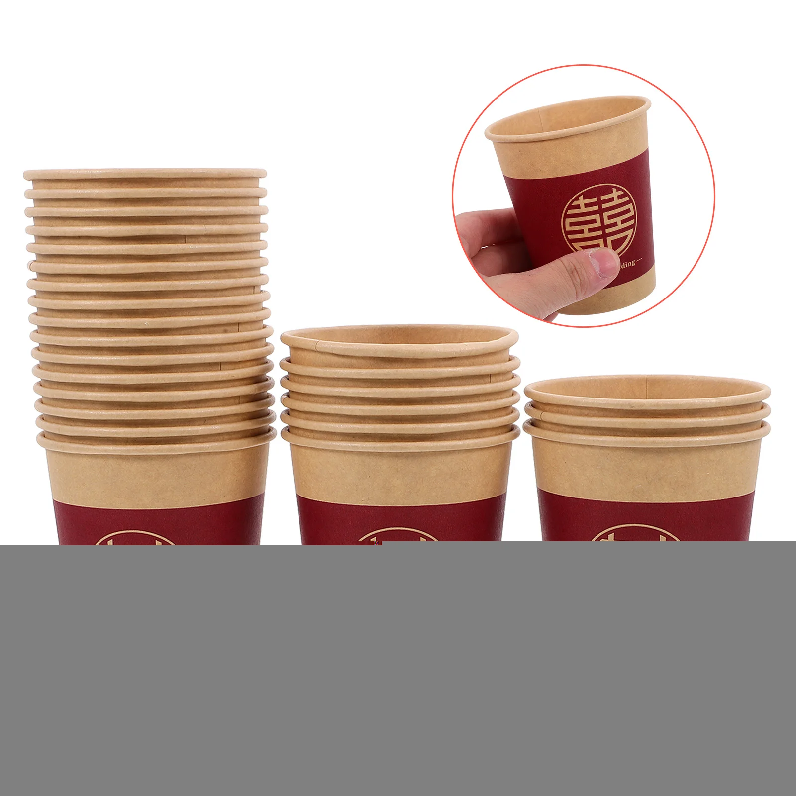 50 Pcs Red Disposable Paper Cups for Wedding Banquet Party Teacups Beverage Celebration Chinese Style Bride Happy Cup
50 Pcs Red Disposable Paper Cups for Wedding Banquet Party Teacups Beverage Celebration Chinese Style Bride Happy Cup