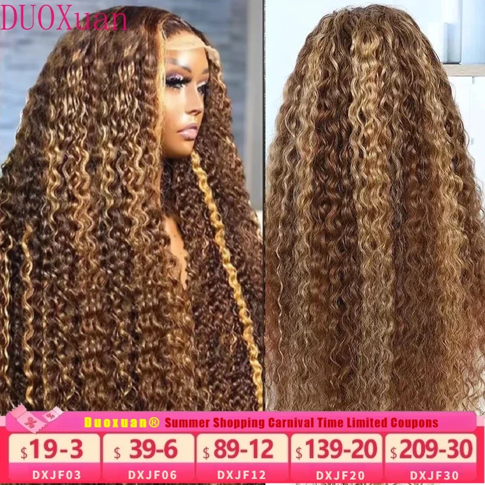 DUOXuan 34 Inch Afro Curly Wig Loose Deep Wave Wigs 13x6 HD Transparent Lace Frontal Brazilian Long with Baby Hair, Honey Blonde
DUOXuan 34 Inch Afro Curly Wig Loose Deep Wave Wigs 13x6 HD Transparent Lace Frontal Brazilian Long with Baby Hair, Honey Blonde