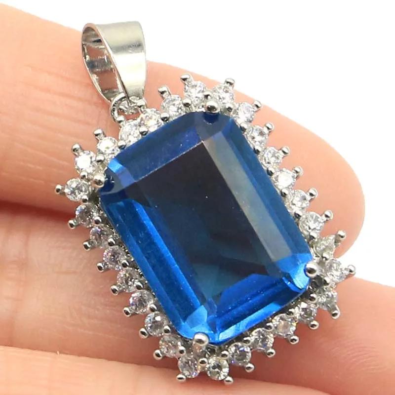 34x19mm Classic Rectangle London Blue Topaz White CZ Ladies Engagement Silver Pendant Highly Recommend
34x19mm Classic Rectangle London Blue Topaz White CZ Ladies Engagement Silver Pendant Highly Recommend