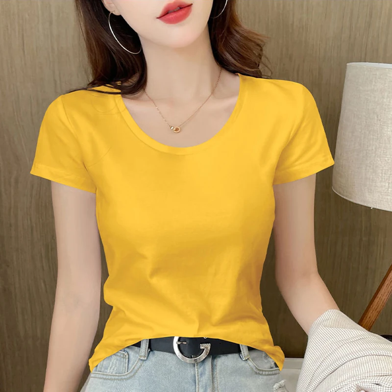 Fashion O-Neck Short Sleeve Solid Color T-Shirts Female Clothing Summer New Loose All-match Tops Casual Tee Shirt
Fashion O-Neck Short Sleeve Solid Color T-Shirts Female Clothing Summer New Loose All-match Tops Casual Tee Shirt