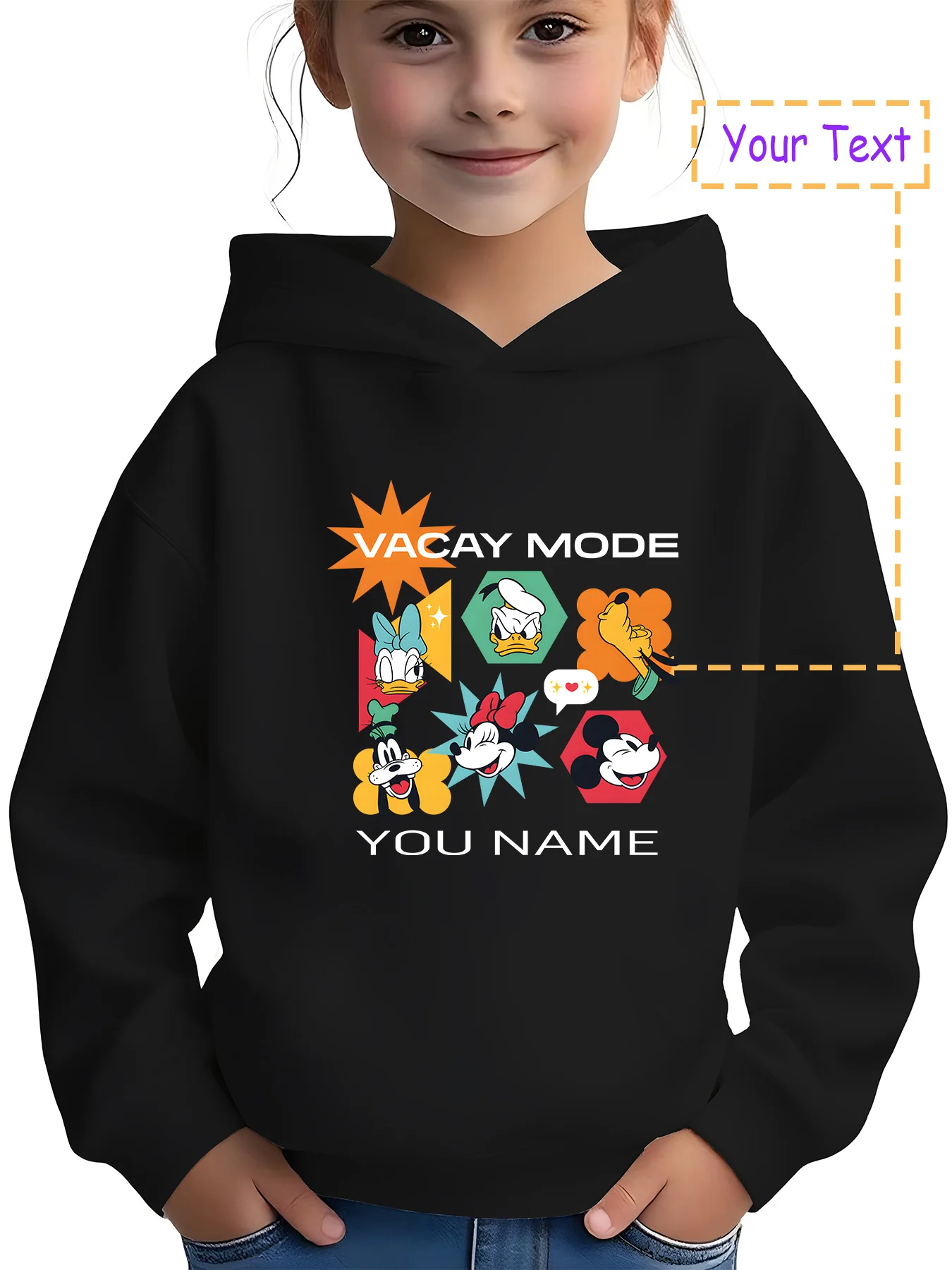 MINISO Disney Vacation Mode Hoodie - "VACAY MODE" theme, colorful character elements, a must-have for family travel and casual o 
MINISO Disney Vacation Mode Hoodie - "VACAY MODE" theme, colorful character elements, a must-have for family travel and casual o