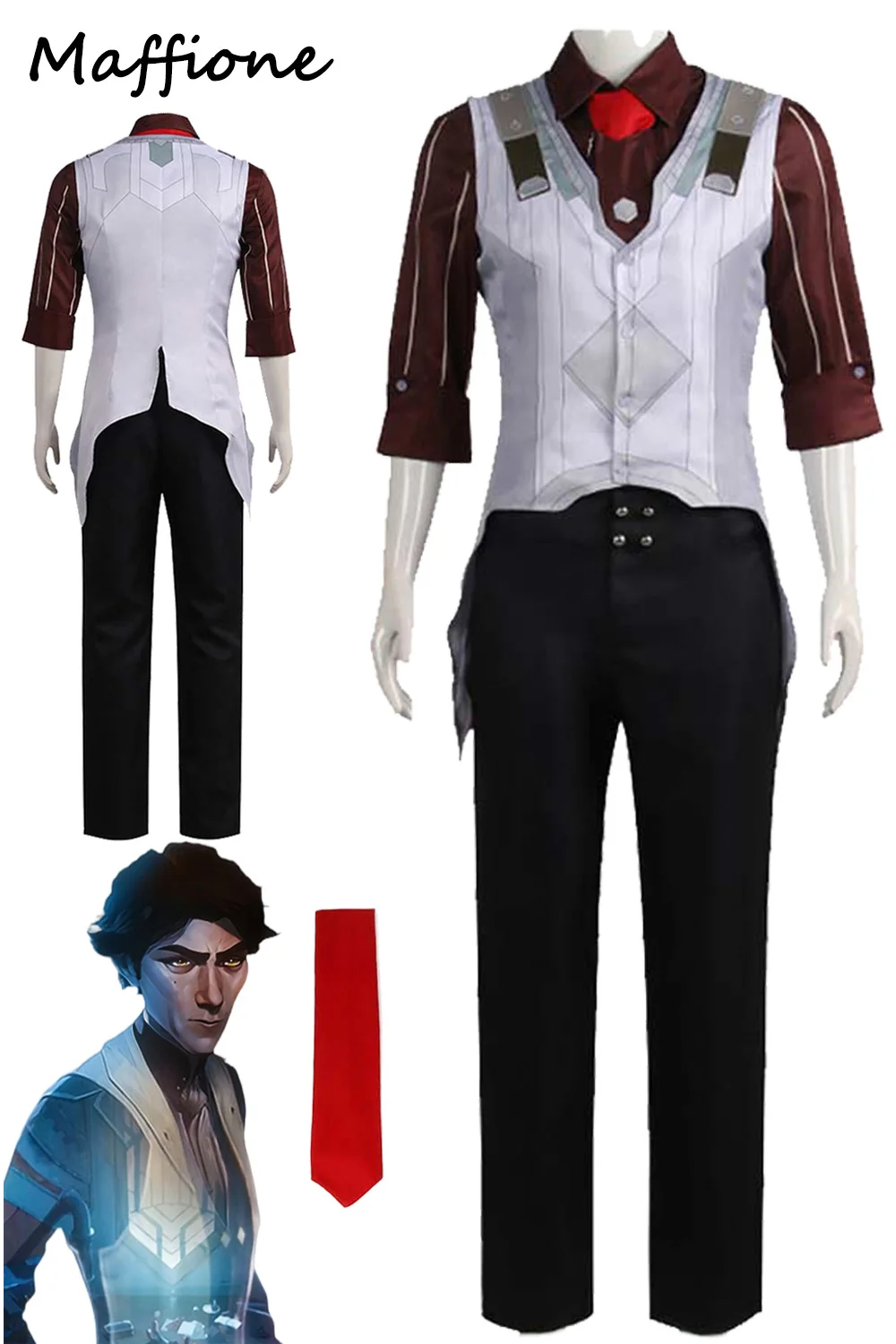 2024 TV 2 Arcane Viktor Cosplay Costume Game LoL Men Disguise Outfits Vest Neck Tie Pants Full Set Male Halloween Party Suits
2024 TV 2 Arcane Viktor Cosplay Costume Game LoL Men Disguise Outfits Vest Neck Tie Pants Full Set Male Halloween Party Suits