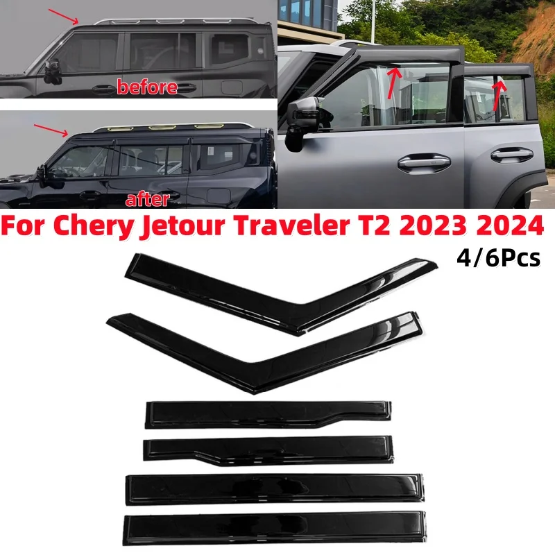 4/6Pcs/set Black Car Door And Window Rain Cover Awnings & Shelters for Chery Jetour Traveler T2 2023 2024
4/6Pcs/set Black Car Door And Window Rain Cover Awnings & Shelters for Chery Jetour Traveler T2 2023 2024