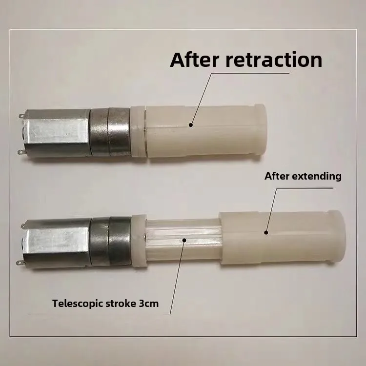 Telescopic motor Reciprocating Linear Screen clicker DC Miniature telescopic electric push rod
Telescopic motor Reciprocating Linear Screen clicker DC Miniature telescopic electric push rod
