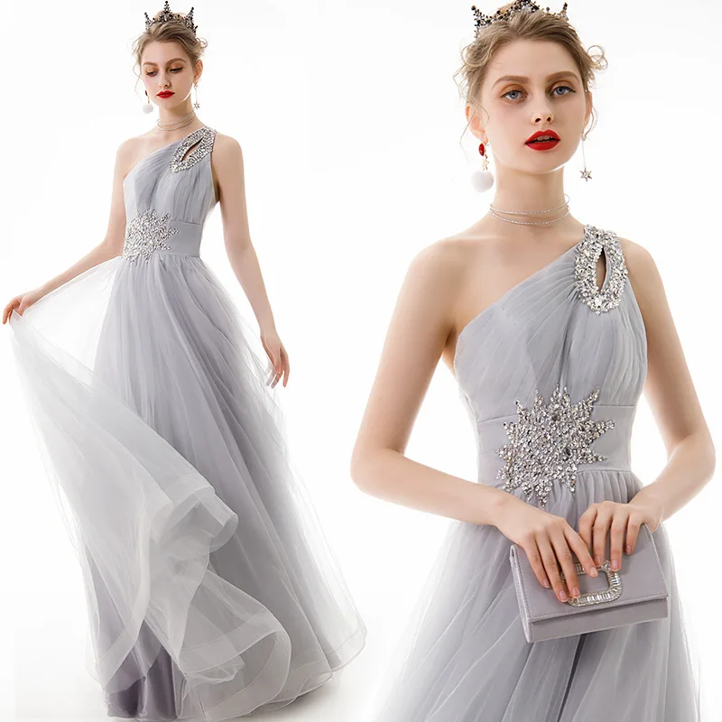 2025 New Gray Formal Evening Dress One Shoulder Beading Tulle Long Prom Party Gowns Chic Robe De Soiree Vestidos Fiesta
2025 New Gray Formal Evening Dress One Shoulder Beading Tulle Long Prom Party Gowns Chic Robe De Soiree Vestidos Fiesta