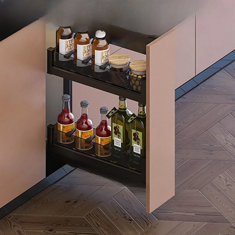 Kitchen Cabinet Double Drawer Type Ground Rail Black Crystal All Aluminum Alloy Tool Side Narrow Cabinet Pull Basket
Kitchen Cabinet Double Drawer Type Ground Rail Black Crystal All Aluminum Alloy Tool Side Narrow Cabinet Pull Basket