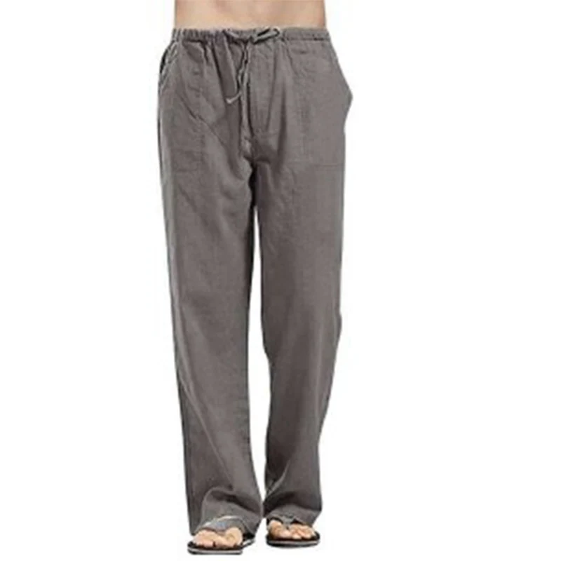 Men's Cotton Linen Pants Summer Solid Color Breathable Linen Trousers Male Casual Elastic Waist Fitness Pants The big size
Men's Cotton Linen Pants Summer Solid Color Breathable Linen Trousers Male Casual Elastic Waist Fitness Pants The big size
