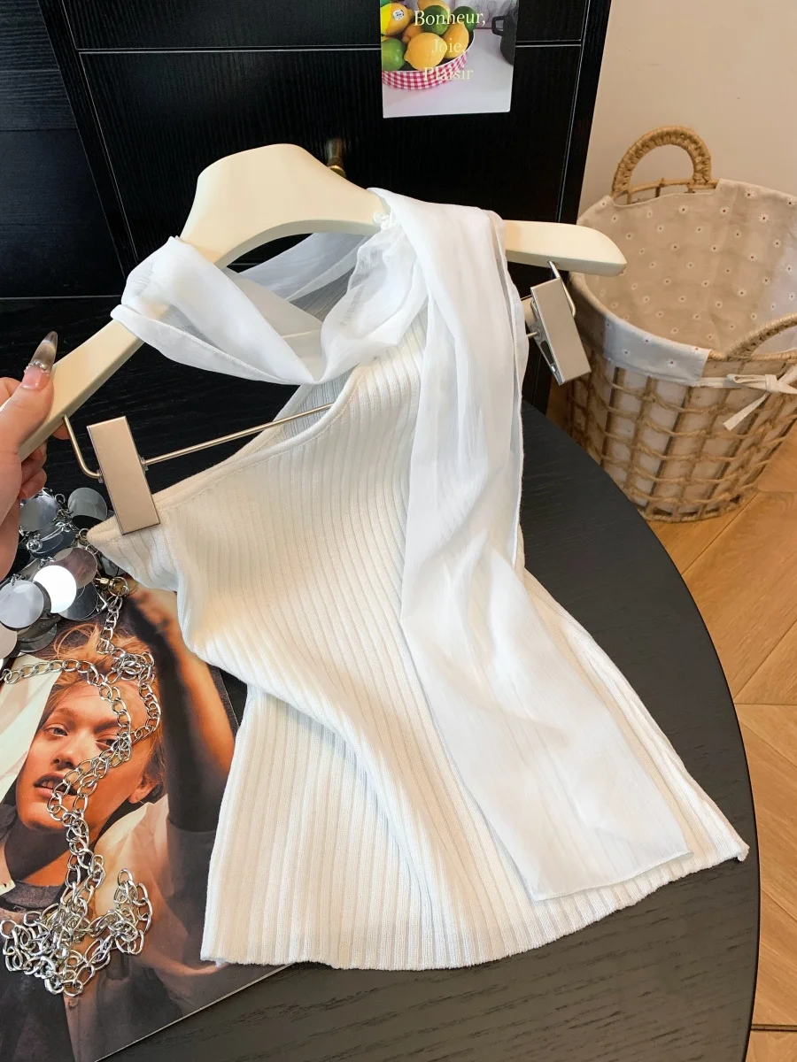 Korean Style Design Sensation Sash Knitted Top Women Summer 2026 Design Sensation Sleeveless Asymmetrical Collar Slimming Uni...
Korean Style Design Sensation Sash Knitted Top Women Summer 2026 Design Sensation Sleeveless Asymmetrical Collar Slimming Uni...
