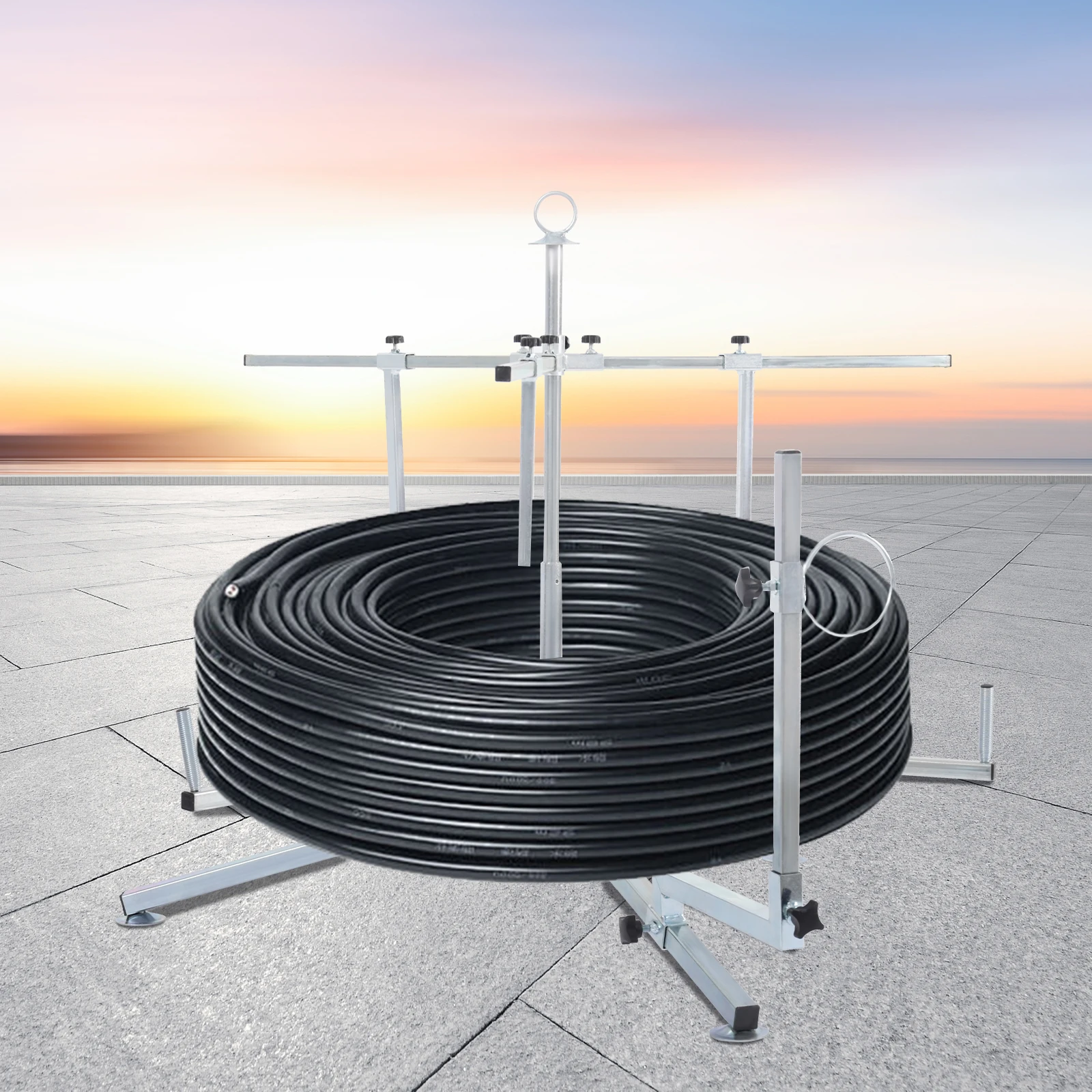 Pipe Reel Dispenser, PEX/ PERT Pipe Underfloor Heating Winder, 440.92lbs Load for Pipes Coils Cables Wires 3 Gears Adjustable
Pipe Reel Dispenser, PEX/ PERT Pipe Underfloor Heating Winder, 440.92lbs Load for Pipes Coils Cables Wires 3 Gears Adjustable