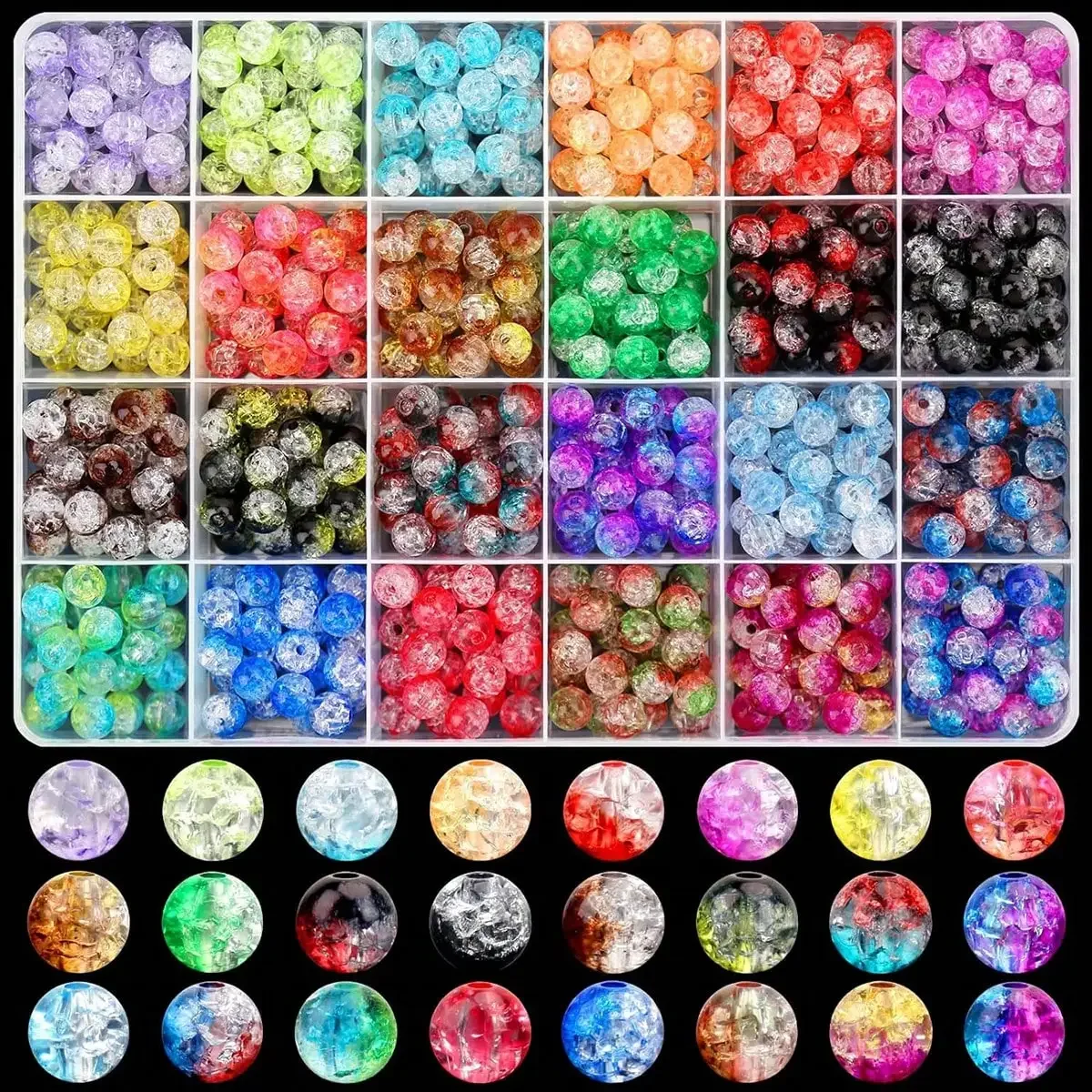 1 Box About 500PCs 8MM Multicolor Randomly Acrylic Crackle Beads Set For Jewelry Making Crystal Crackle Lampwork Acrylic Round B
1 Box About 500PCs 8MM Multicolor Randomly Acrylic Crackle Beads Set For Jewelry Making Crystal Crackle Lampwork Acrylic Round B