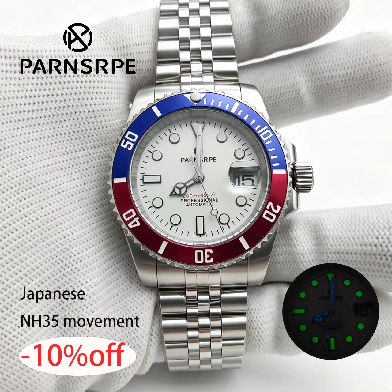 Luxury Stainless Steel Mechanical Watch Single Calendar Waterproof Sapphire Glass Transparent Back For 8215 NH35 NH36 Movement
Luxury Stainless Steel Mechanical Watch Single Calendar Waterproof Sapphire Glass Transparent Back For 8215 NH35 NH36 Movement