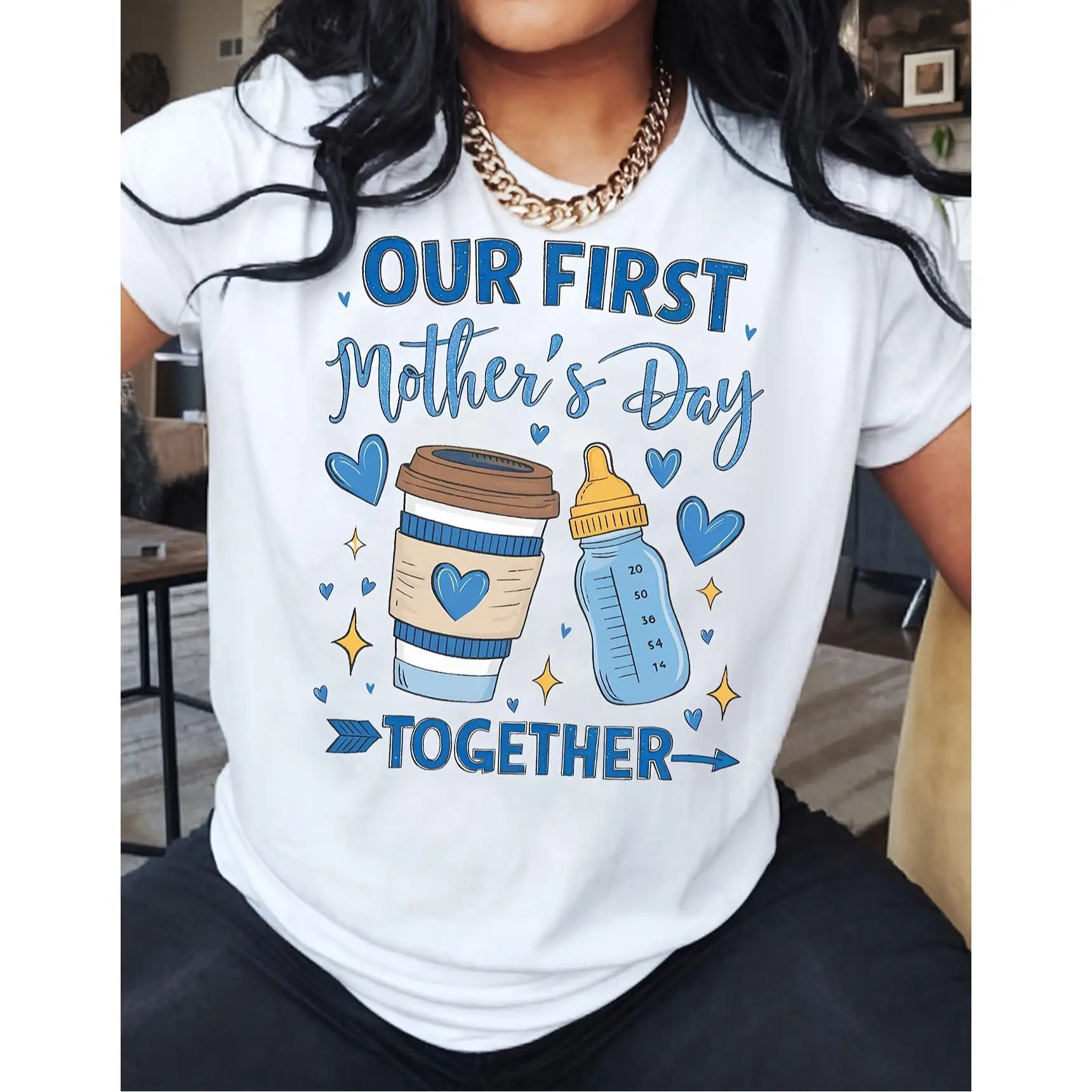 Our First Mother's Day for Short sleeve crew neck T-shirt for spring and summer Women's T-shirt
Our First Mother's Day for Short sleeve crew neck T-shirt for spring and summer Women's T-shirt