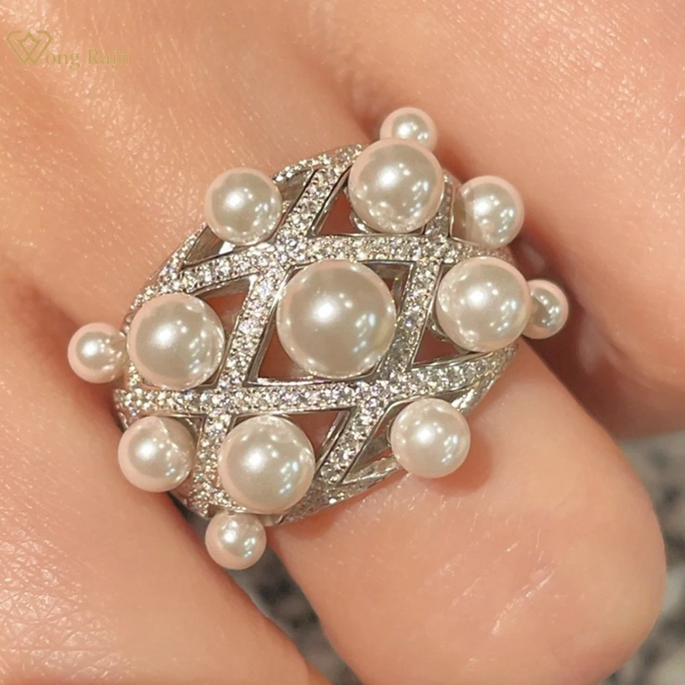 Wong Rain Sparkling 925 Sterling Silver Full Pearl High Carbon Diamond Gemstone Wedding Engagement Ring for Women Fine Jewelry
Wong Rain Sparkling 925 Sterling Silver Full Pearl High Carbon Diamond Gemstone Wedding Engagement Ring for Women Fine Jewelry