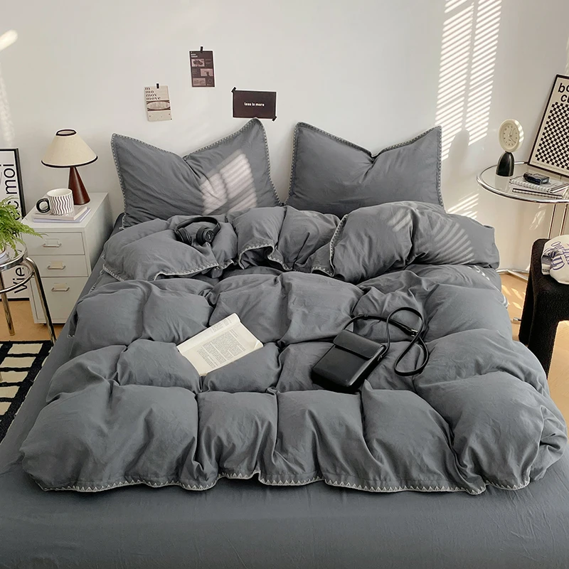 1pc Simple Solid Color Quilt Cover Soft Comfortable Washable Cotton Duvet Cover Queen King Size Skin Friendly Comforter Covers
1pc Simple Solid Color Quilt Cover Soft Comfortable Washable Cotton Duvet Cover Queen King Size Skin Friendly Comforter Covers