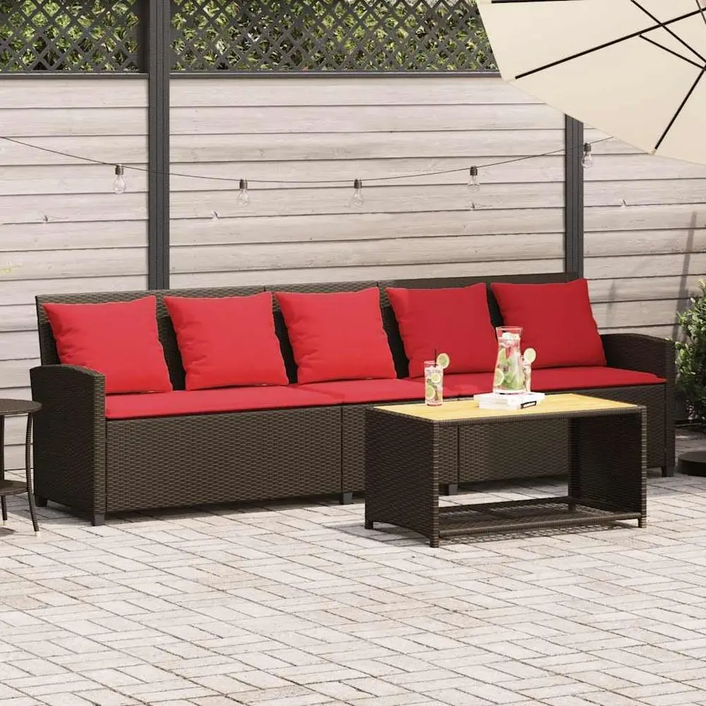Brown 5-Seat Patio Sofa Set with Cushions, PE Rattan Outdoor Garden Backyard Porch Sectional Furniture
Brown 5-Seat Patio Sofa Set with Cushions, PE Rattan Outdoor Garden Backyard Porch Sectional Furniture