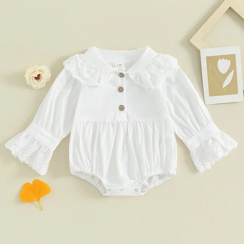 Newborn Baby Girl Lace Patchwork Bodysuit Spring Autumn Clothes Button Long Sleeve Jumpsuits for Kids Infant Baby Clothing
Newborn Baby Girl Lace Patchwork Bodysuit Spring Autumn Clothes Button Long Sleeve Jumpsuits for Kids Infant Baby Clothing
