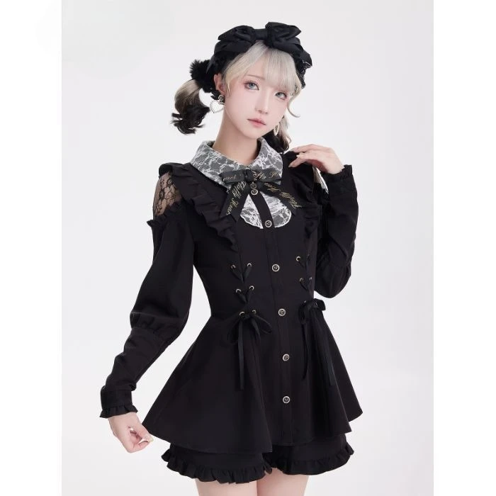 Harajuku милая рубашка с длинными рукавами, тонкие платья, костюм, японская одежда Лолиты, готическое мини-платье в стиле Лолиты Y2k, комплект с шортами для женщин
Harajuku милая рубашка с длинными рукавами, тонкие платья, костюм, японская одежда Лолиты, готическое мини-платье в стиле Лолиты Y2k, комплект с шортами для женщин