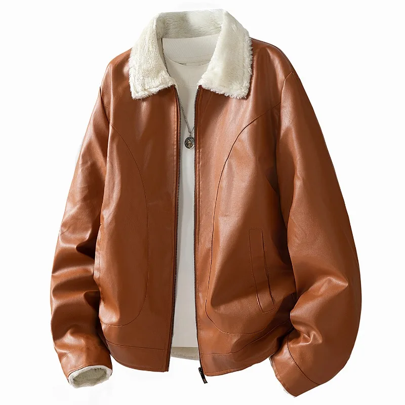 Winter Fashion Men PU Leather Jackets Thicken Warm Comfort Male Clothes Quality Turn-down Collar Outerwear Solid Color All-match
Winter Fashion Men PU Leather Jackets Thicken Warm Comfort Male Clothes Quality Turn-down Collar Outerwear Solid Color All-match
