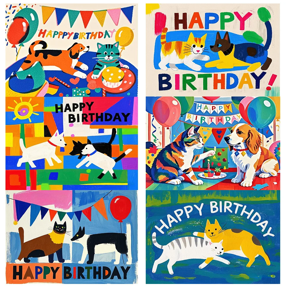 Cats and dogs theme Birthday party background geometry abstract Children's Day Happy birthday Backdrops decoration
Cats and dogs theme Birthday party background geometry abstract Children's Day Happy birthday Backdrops decoration