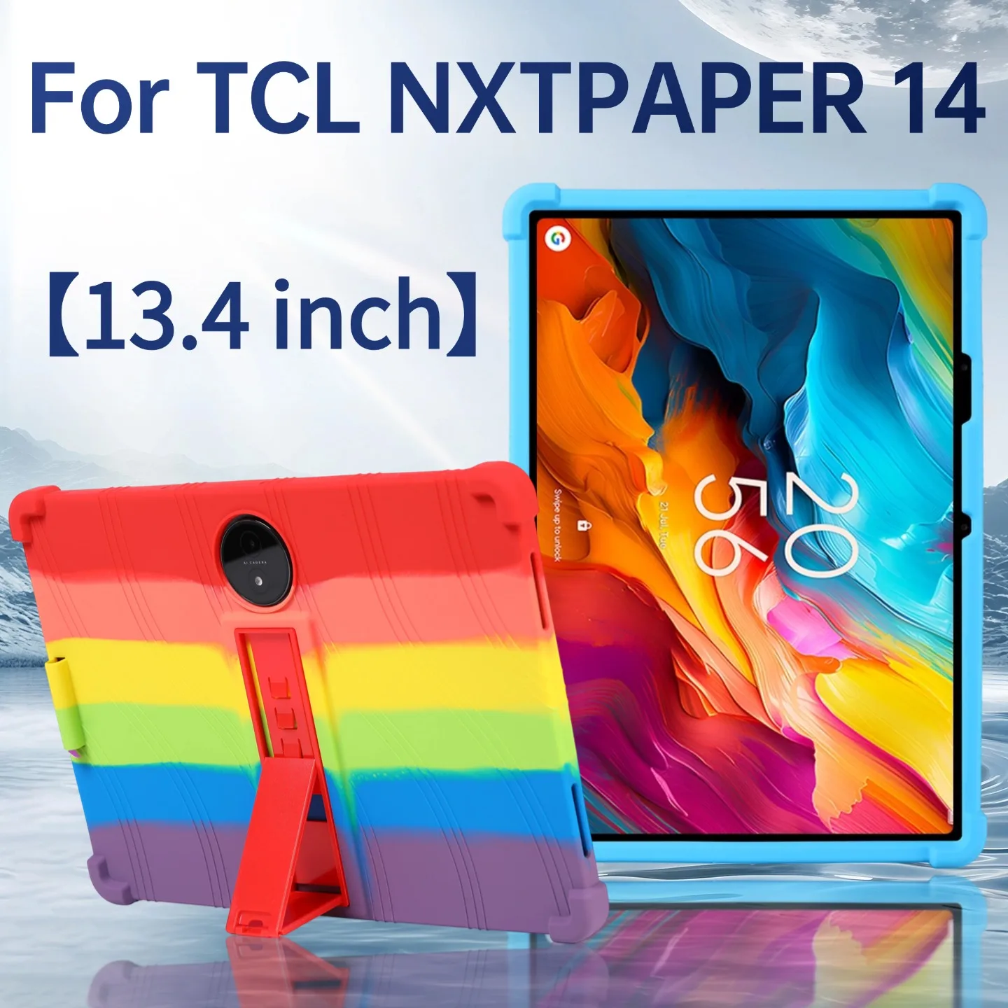Для TCL NXTPAPER 14, 13,4-дюймовый чехол для планшета, противоударный чехол, мягкая силиконовая подставка, защитный чехол 9491G
Для TCL NXTPAPER 14, 13,4-дюймовый чехол для планшета, противоударный чехол, мягкая силиконовая подставка, защитный чехол 9491G