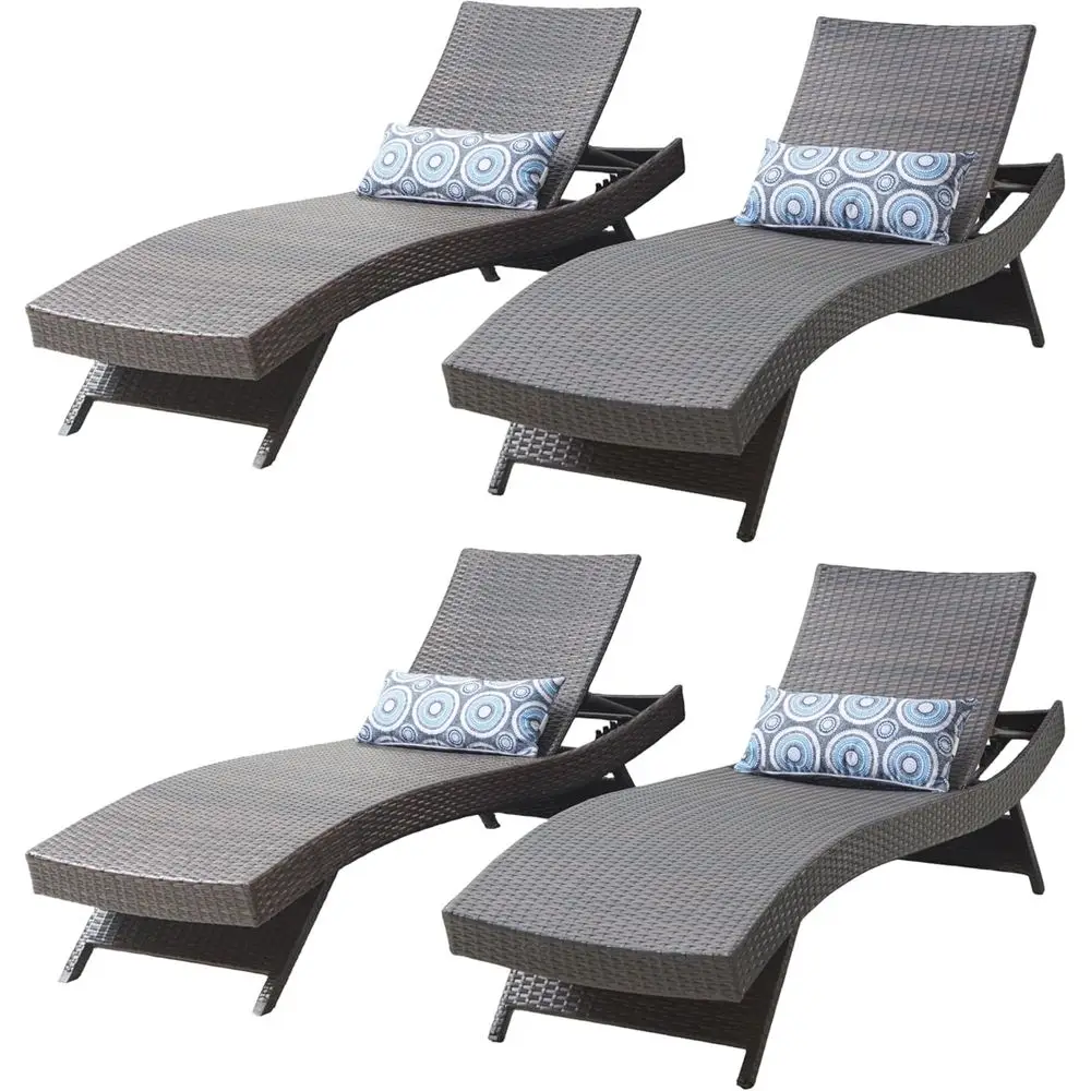 4-Piece Reclining Chaise Set, Outdoor PE Rattan Chairs for Patio, Pool, Lawn, Garden, Brown
4-Piece Reclining Chaise Set, Outdoor PE Rattan Chairs for Patio, Pool, Lawn, Garden, Brown
