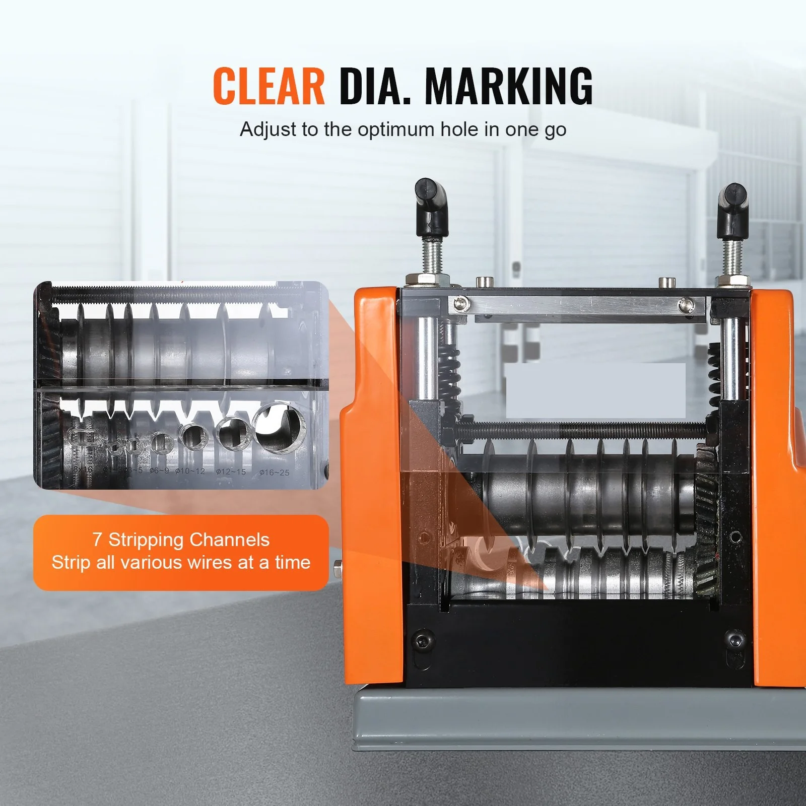 Automatic Wire Stripping Machine 1.5-25 Mm Electric Motorized Cable Stripper 7 Channels Wire Peeler For Scrap Copper Recycling
Automatic Wire Stripping Machine 1.5-25 Mm Electric Motorized Cable Stripper 7 Channels Wire Peeler For Scrap Copper Recycling