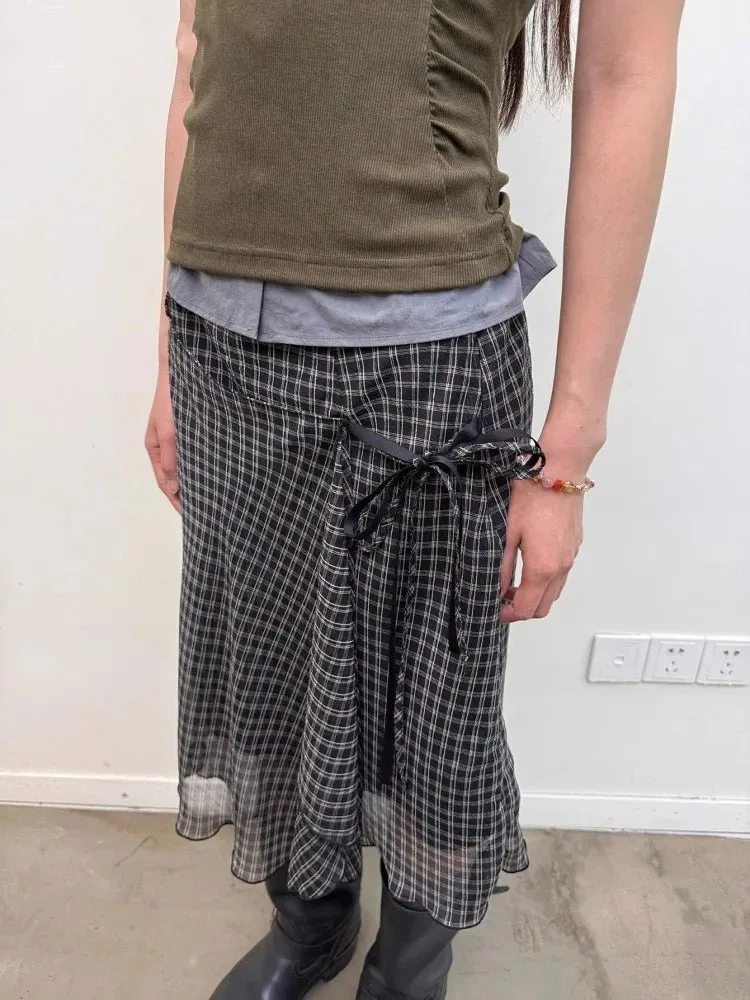 New Plaid Bandage Irregular Skirt Women Spring Summer High Waist A-line Mid Length Skirts Retro Y2k Spicy Girl Faldas
New Plaid Bandage Irregular Skirt Women Spring Summer High Waist A-line Mid Length Skirts Retro Y2k Spicy Girl Faldas