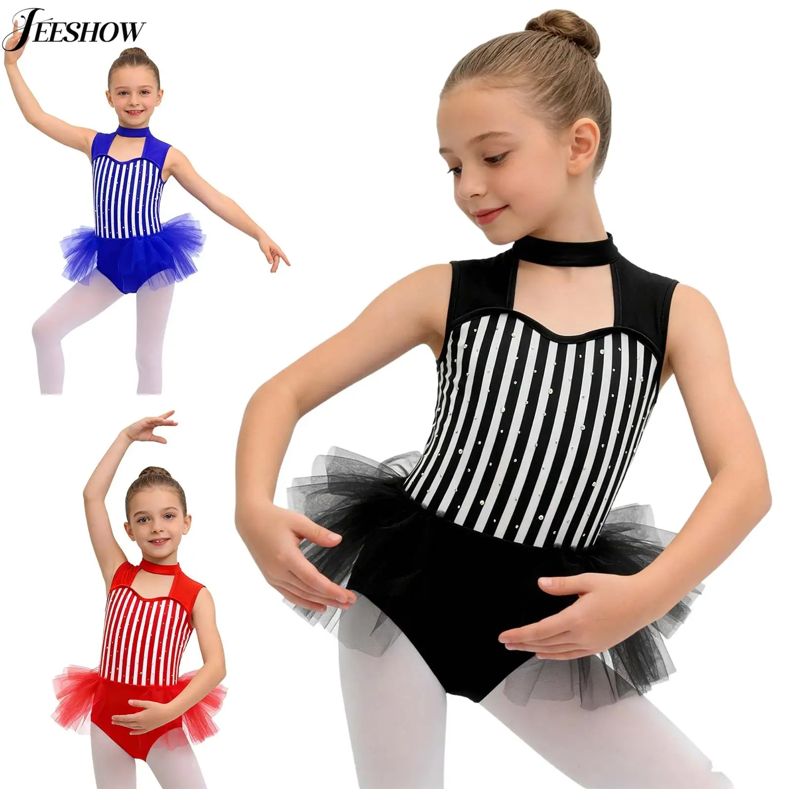 Girls Circus Ringmaster Costume Striped Patchwork Sleeveless Backless Ruffled Tulle Skirted Leotard Ballet Dance Tutu Dress
Girls Circus Ringmaster Costume Striped Patchwork Sleeveless Backless Ruffled Tulle Skirted Leotard Ballet Dance Tutu Dress
