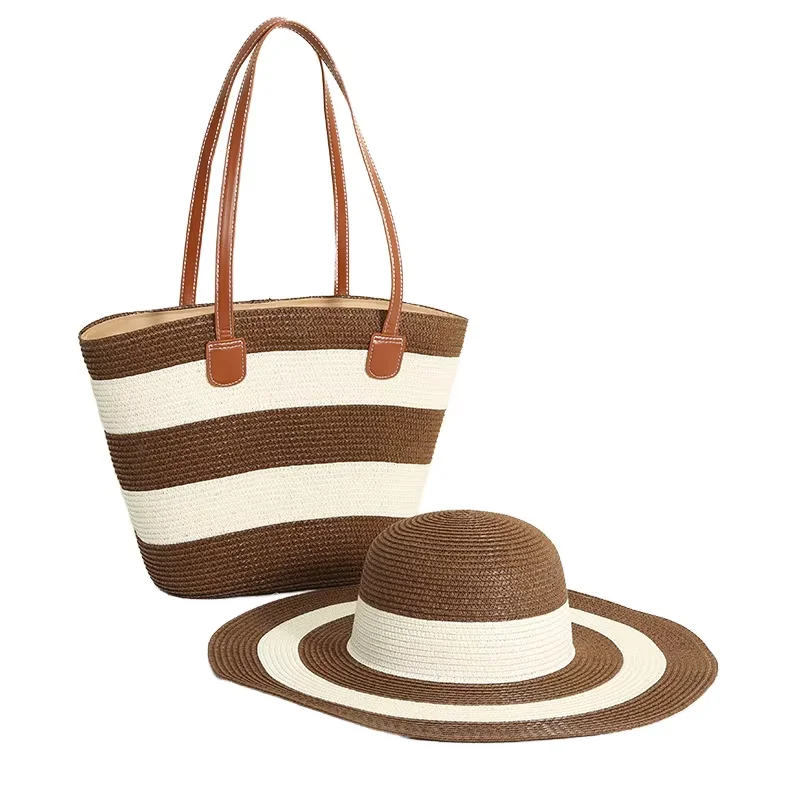 Striped Straw Hat Tote Bag Set, Woven Vintage Splicing Outdoor Vacation Travel Beach Straw Hat
Striped Straw Hat Tote Bag Set, Woven Vintage Splicing Outdoor Vacation Travel Beach Straw Hat