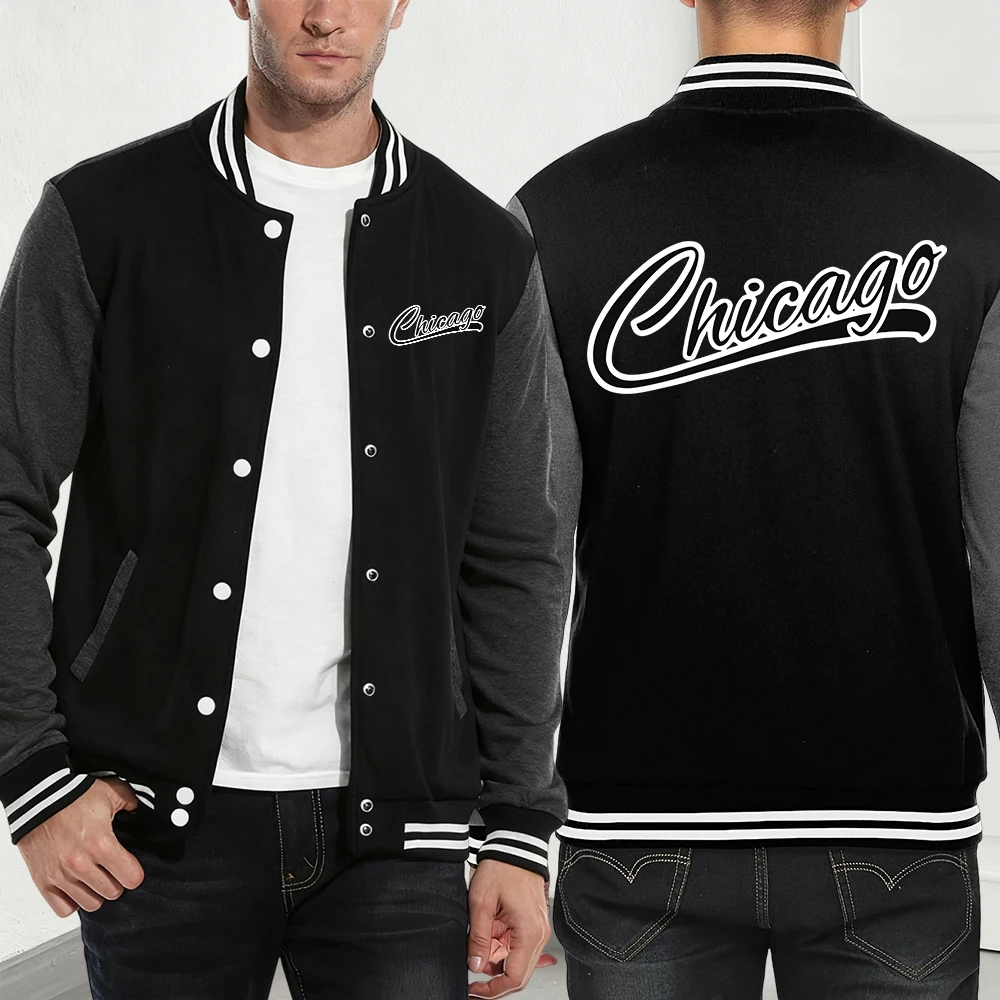 Бейсбольный трикотаж с буквенным принтом Чикаго, мужские осенние флисовые теплые пальто, базовые свободные куртки с карманами, повседневная спортивная мужская одежда
Бейсбольный трикотаж с буквенным принтом Чикаго, мужские осенние флисовые теплые пальто, базовые свободные куртки с карманами, повседневная спортивная мужская одежда