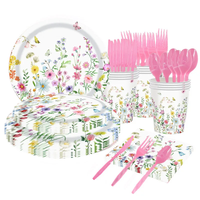 8Giests Flower Party Tableware Wildflower Dinner Plate Disposable Paper Cups Napkin Banner Tablecover Birthday Party Supplies
8Giests Flower Party Tableware Wildflower Dinner Plate Disposable Paper Cups Napkin Banner Tablecover Birthday Party Supplies
